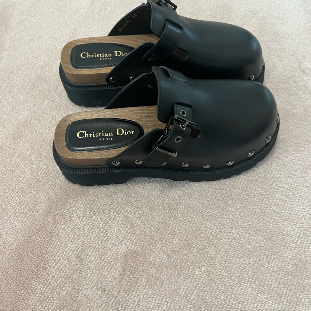 Dior leather studded accent mules - Picture 7 of 17